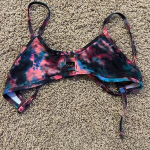 Tie-Dye Tie back Swim Top - Pink & Blue